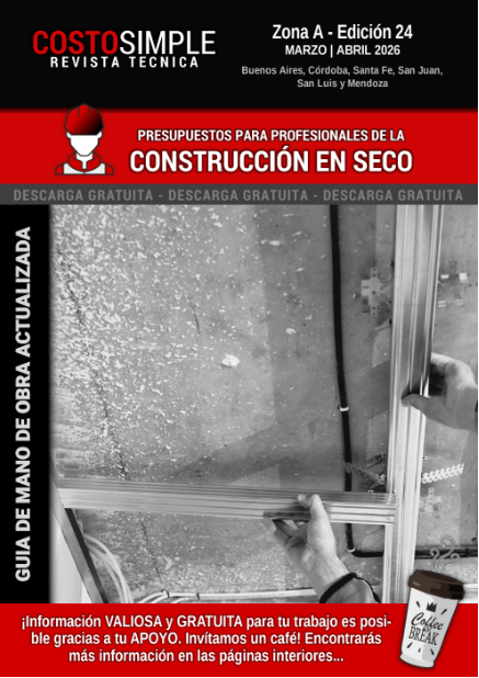 Portada Revista Marzo/Abril 2026 CostoSimple - Guía de Precios Construcción en Seco